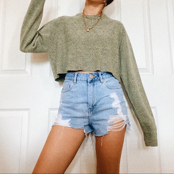 Dockers Tops - Green Cropped Sweater